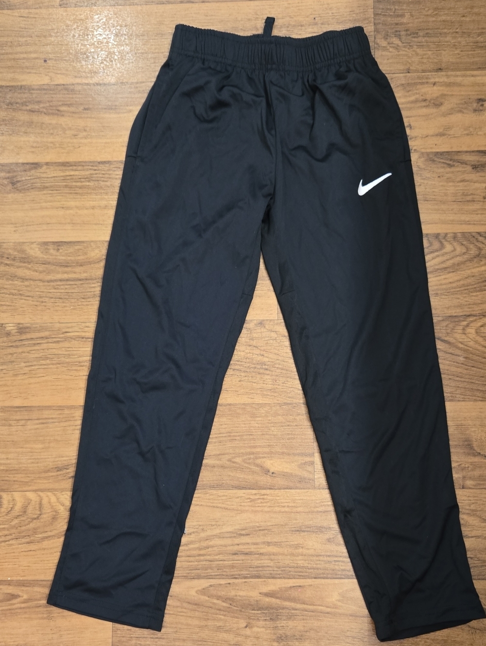 Nike Black Track Pants with White Swoosh Logo